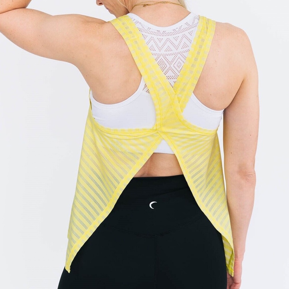 NWT Zyia Active Lemon Nimbus Split Back Tank In Yellow Size Large
